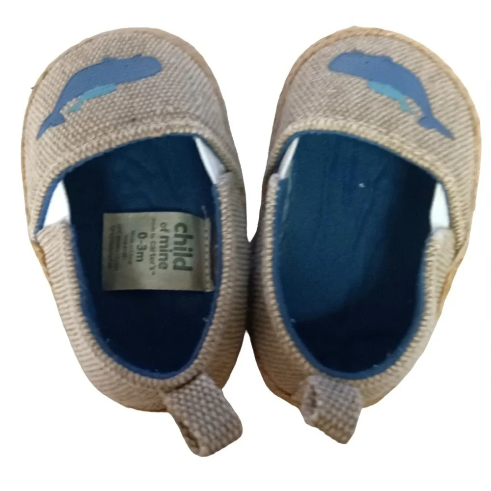 Carter's Child of Mine Whale Slip On Textured Twine Shoes Newborn